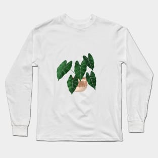 Potted Philodendron illustration Long Sleeve T-Shirt